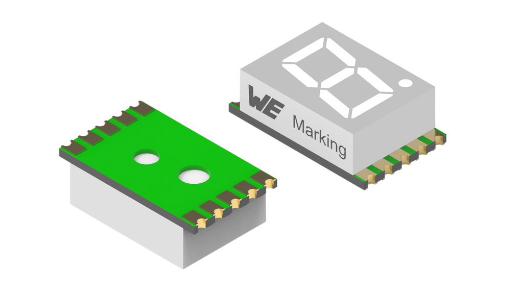 7-Segment LED Display WL-S7DS Red 7.6mm 635nm 28mcd 2.6V SMD Common Anode